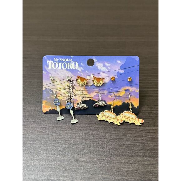 Studio Ghibli My Neighbor Totoro Cat Bus Earrings Set - Picture 2 of 3
